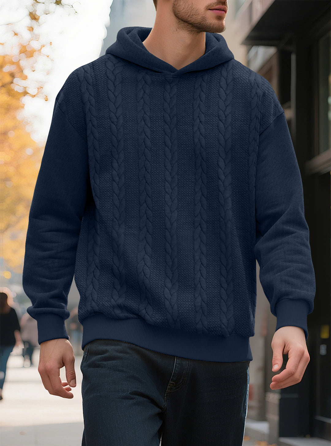 Herren Kapuzensweater mit innovativer Strickstruktur Aliams