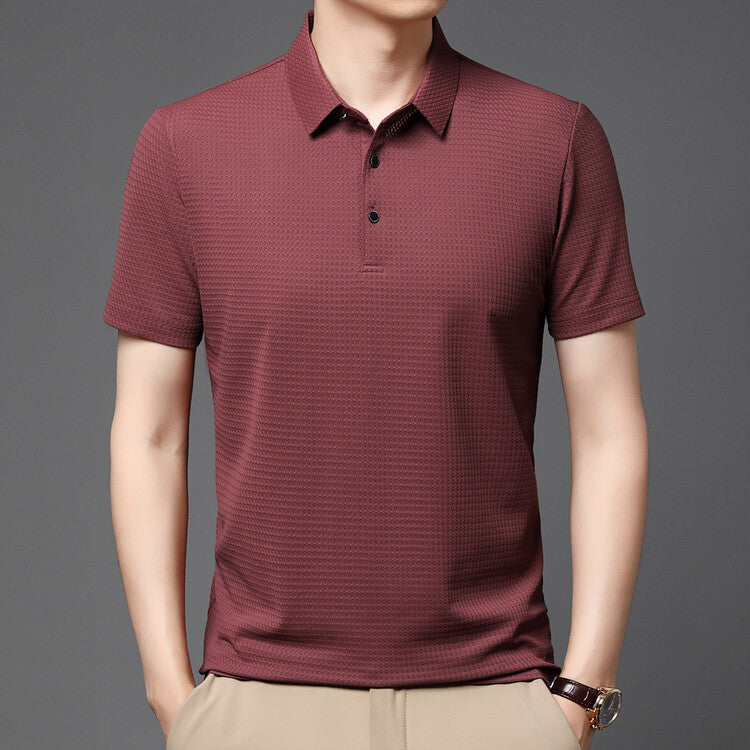 Herren elegantes Polohemd mit strukturiertem Kragen und funktionalen Eigenschaften Aliams