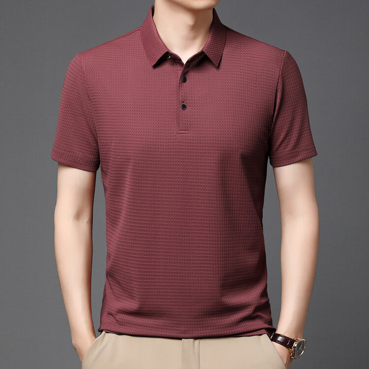 Herren elegantes Polohemd mit strukturiertem Kragen und funktionalen Eigenschaften Aliams