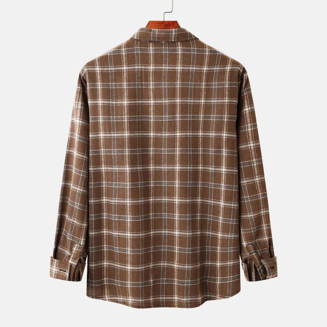 Herren Flanellhemd mit klassischem Karomuster und praktischer Brusttasche Aliams