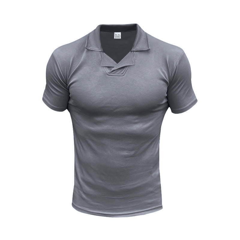Herren Kurzarm Polo-Shirt mit modernem Stehkragen und atmungsaktivem Material Aliams