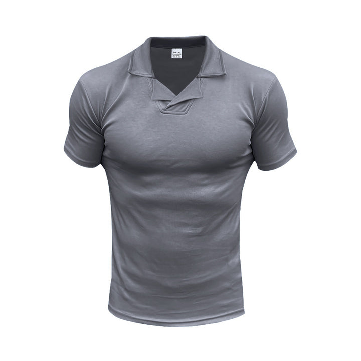 Herren Kurzarm Polo-Shirt mit modernem Stehkragen und atmungsaktivem Material Aliams