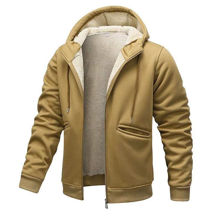 Herren wärmende Fleecejacke mit Kapuze Hedi-Mode
