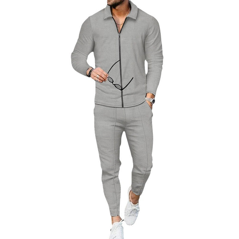 Herren Sportliches Zip-Up Set mit atmungsaktiver Struktur Aliams