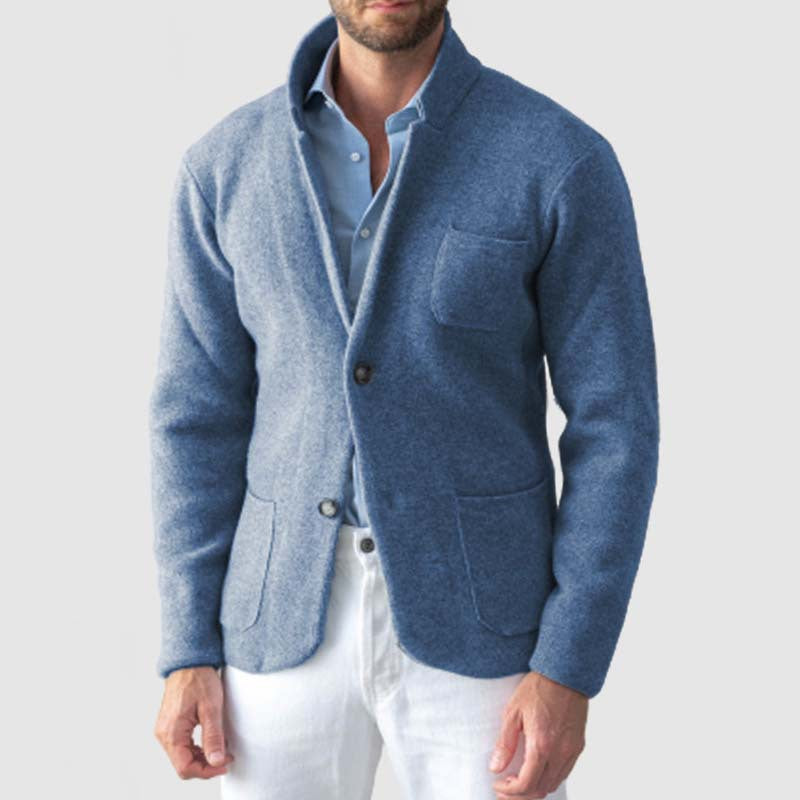 Herren elegante Strickjacke mit hochwertigen Knopfdetails und praktischen Taschen Aliams