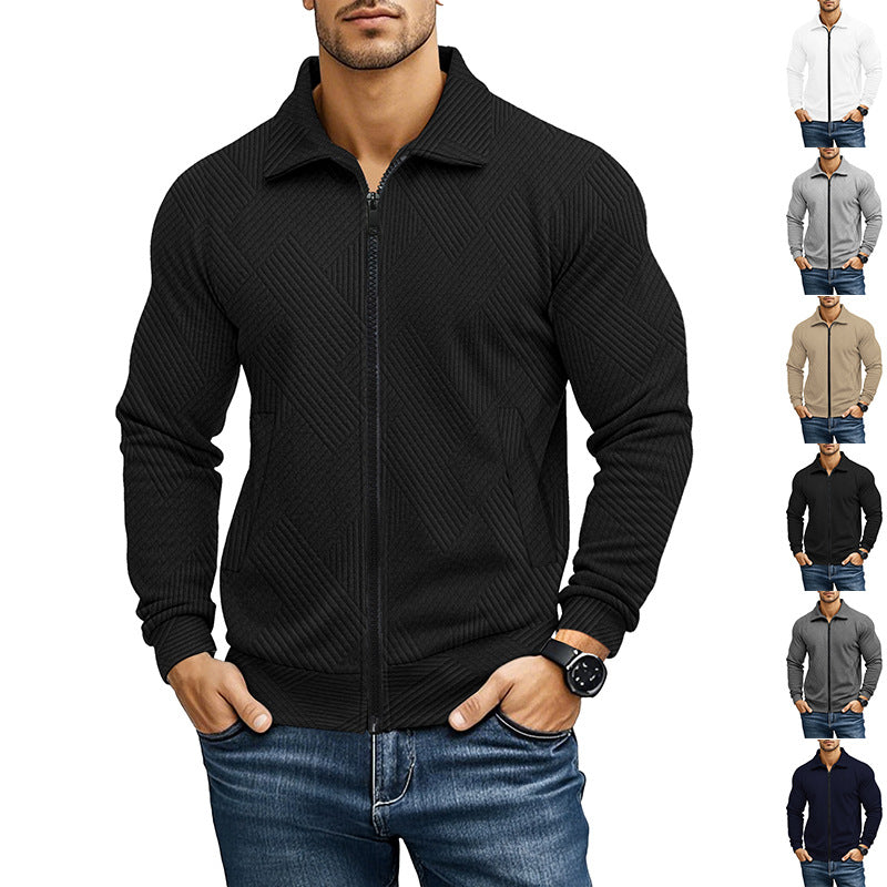 Herren bequeme und stylische Kapuzenjacke mit strukturiertem Gewebe Aliams