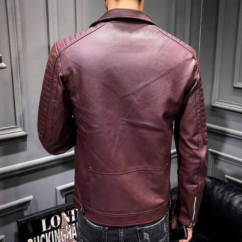 Herren robuste Kunstleder Bikerjacke mit stylischen Steppnähten und praktischen Taschen Aliams