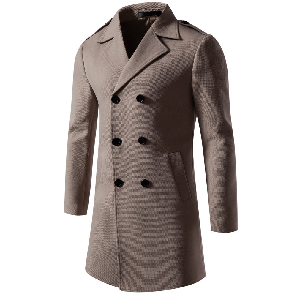 Herren klassischer Trenchcoat mit doppelter Knopfreihe und stylischen Details Aliams