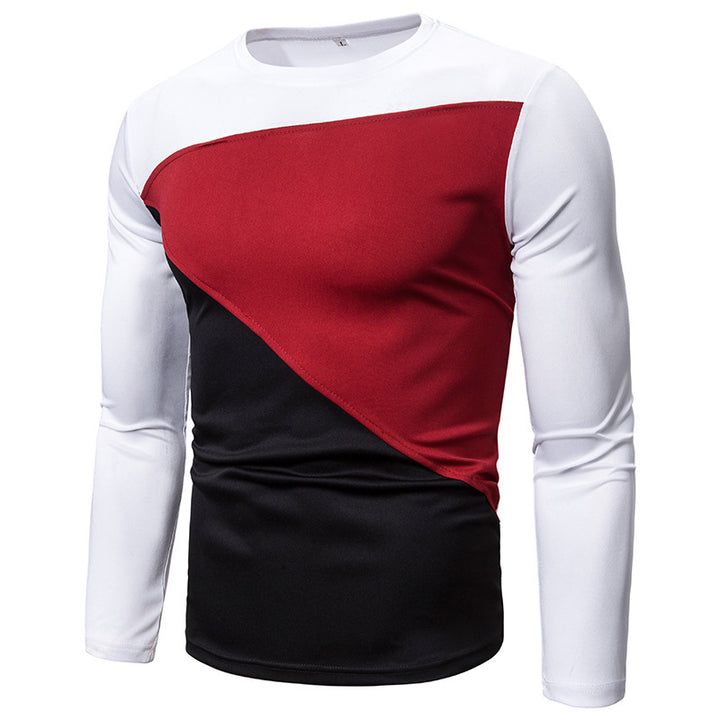 Herren Sportliches Langarmshirt mit innovativem Farbblockdesign Aliams