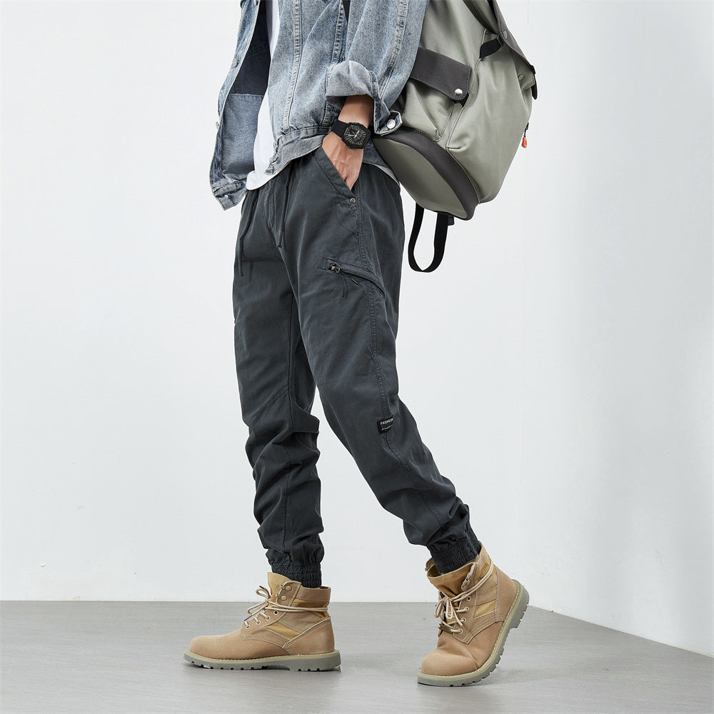 Herren Freizeithose mit elastischem Bündchen und funktionalen Taschen Aliams