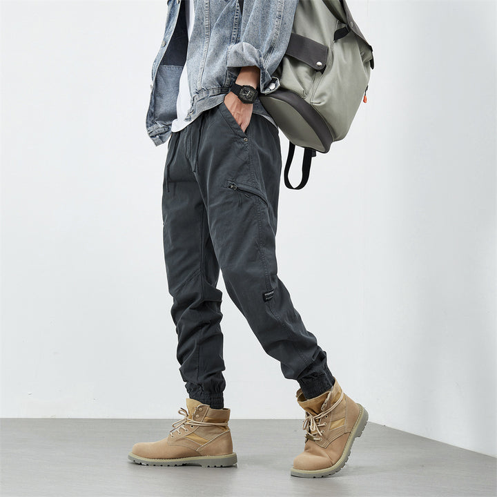 Herren Freizeithose mit elastischem Bündchen und funktionalen Taschen Aliams