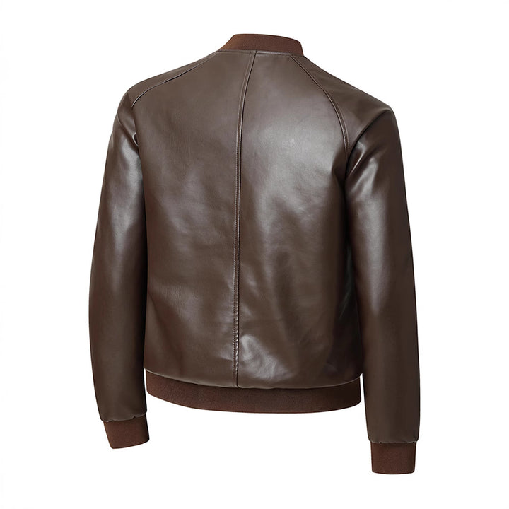 Herren elegante Lederjacke mit modischem Schnitt und praktischen Taschen Aliams