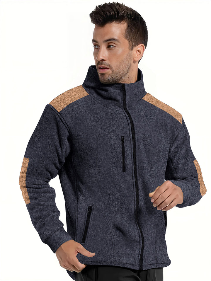 Herren fleecegefütterte Jacke mit modernem Reißverschluss und praktischen Taschen Aliams