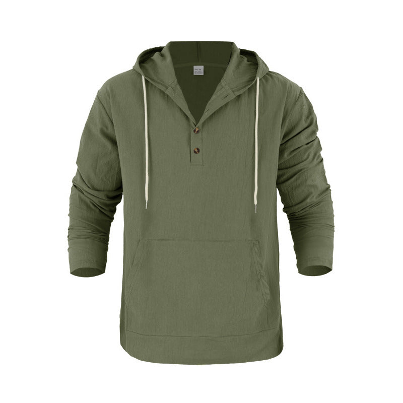 Herren Pullover mit Kapuze und Knopfleiste Aliams