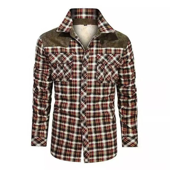 Herren warme Flanellhemdjacke mit gefütterten Taschen Aliams
