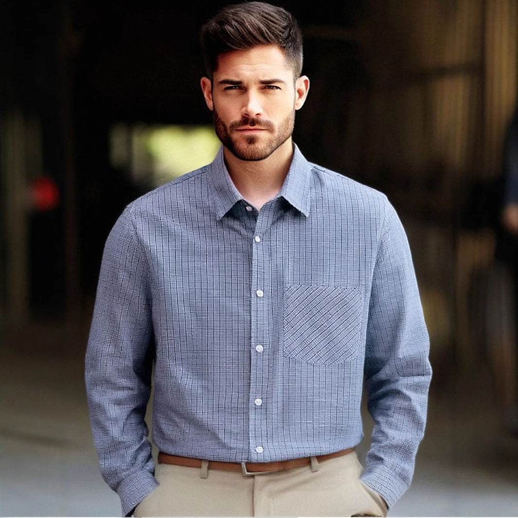 Herren Karoschem Hemd mit Brusttasche aus hochwertiger Baumwolle Aliams