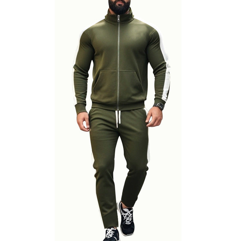 Herren Sportlicher Trainingsanzug mit modernem Stehkragen und praktischen Taschen Aliams