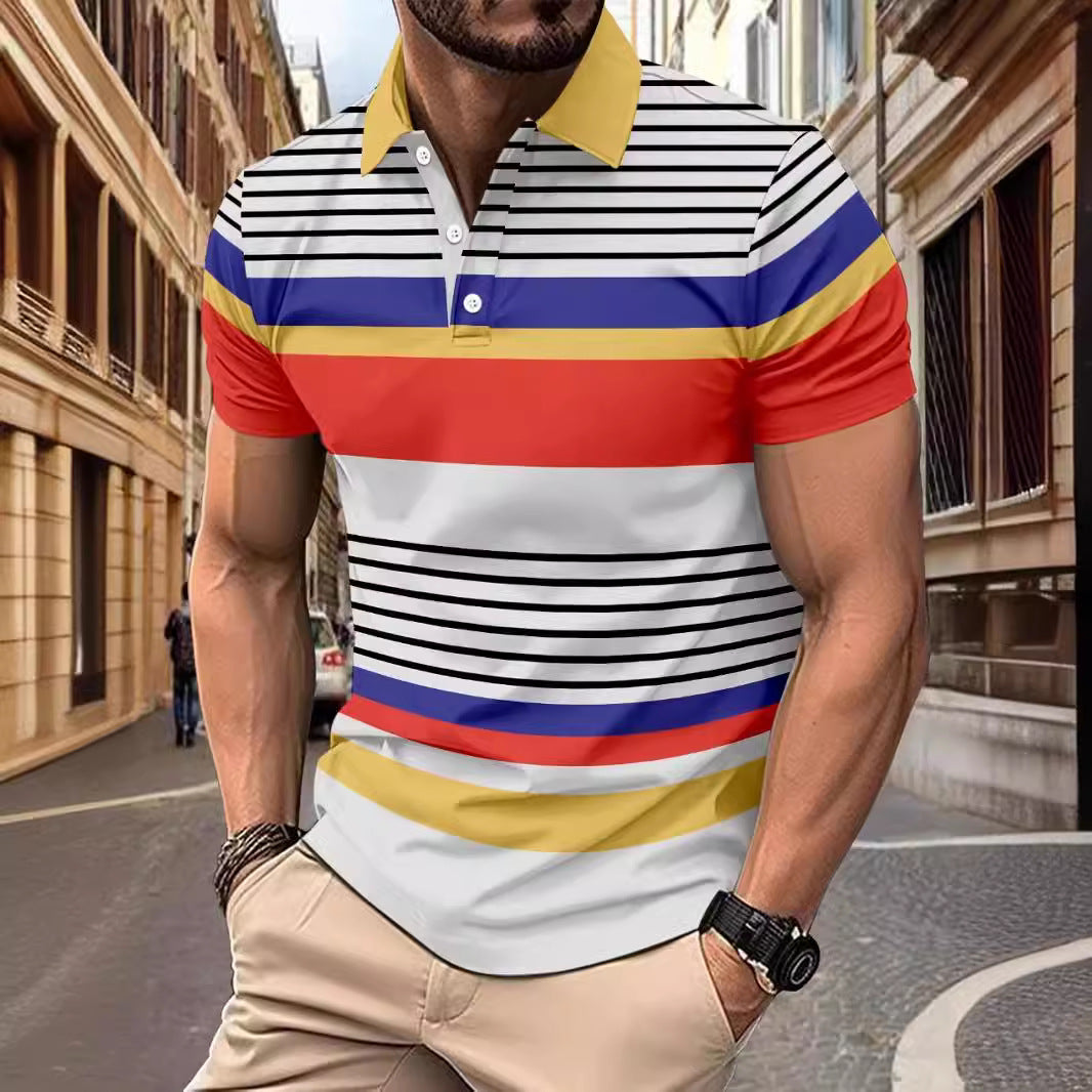 Herren Poloshirt mit modischem Streifendessin und hochwertiger Baumwollmischung Aliams