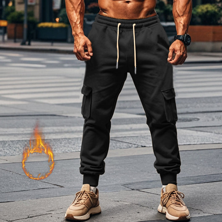 Herren Sportliche Cargo-Jogginghose mit elastischem Bund und praktischen Taschen Aliams