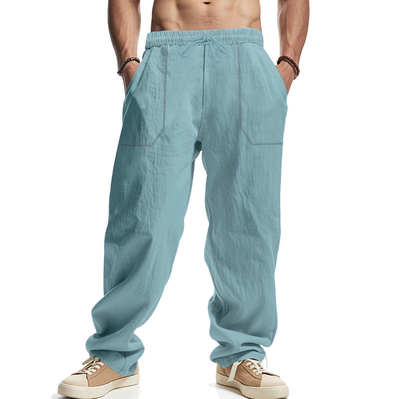 Herren bequeme Sommer-Cargo-Hose mit elastischem Bund und praktischen Taschen Aliams