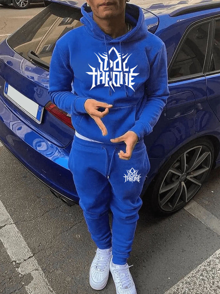 Herren Hoodie und Jogginghose Set mit auffälligem Logo-Design Aliams