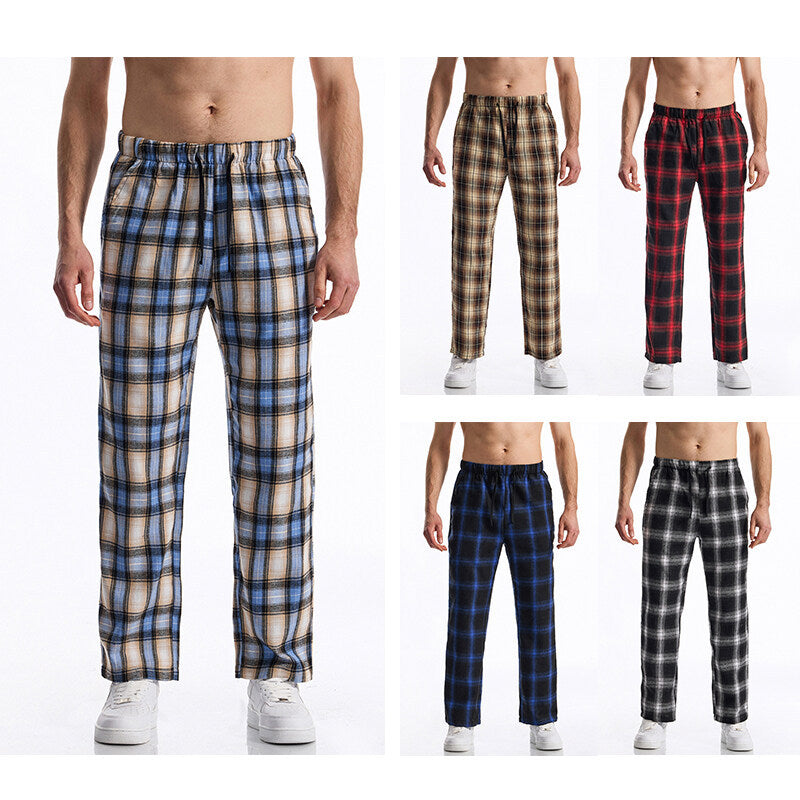 Herren Flanell-Pyjama-Hose mit komfortablem Gummibund Aliams