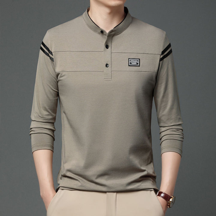 Herren Elegantes Langarm Polohemd mit modernem Kragen Aliams