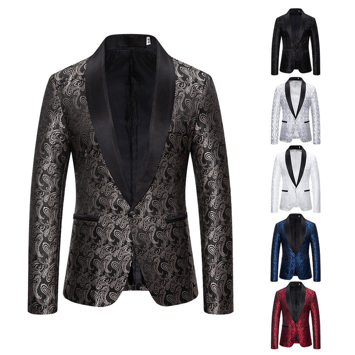 Herren eleganter Smokingblazer mit luxuriösem Paisley-Muster Aliams