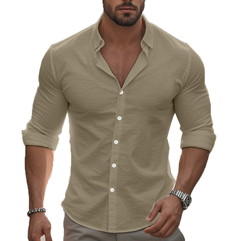 Herren elegantes Langarmhemd mit modernem Slim-Fit-Schnitt und praktischen Details Aliams