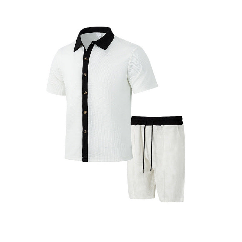 Herren Freizeit Set aus atmungsaktivem Kurzarmhemd und bequemen Shorts Aliams