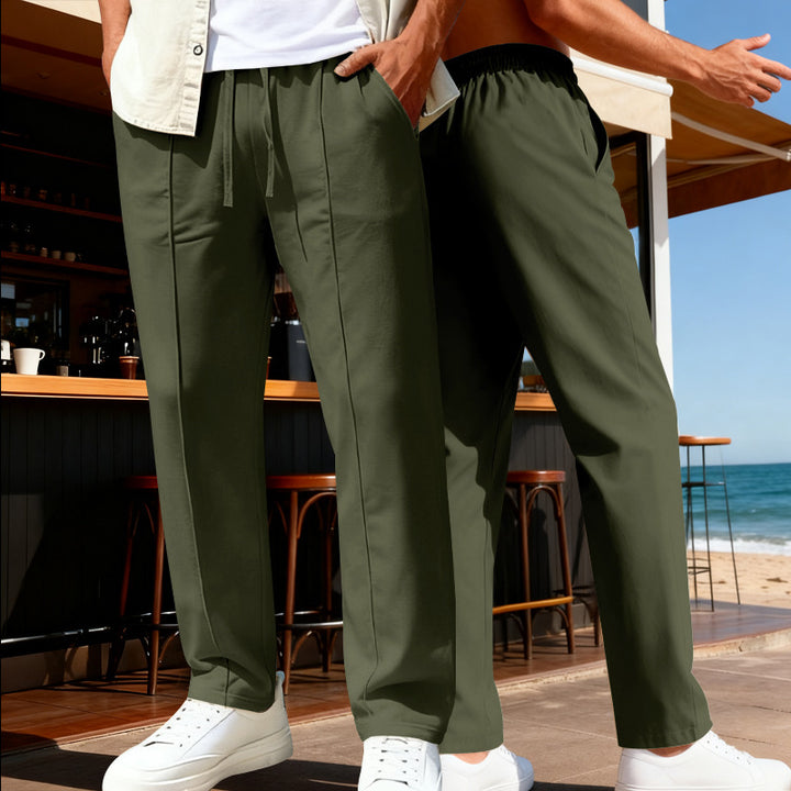 Herren Bequeme und lässige Freizeithose mit elastischem Bund Aliams