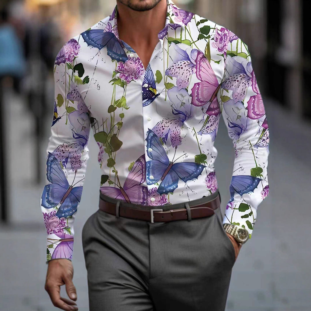 Herren Hemd mit floralen Mustern Aliams