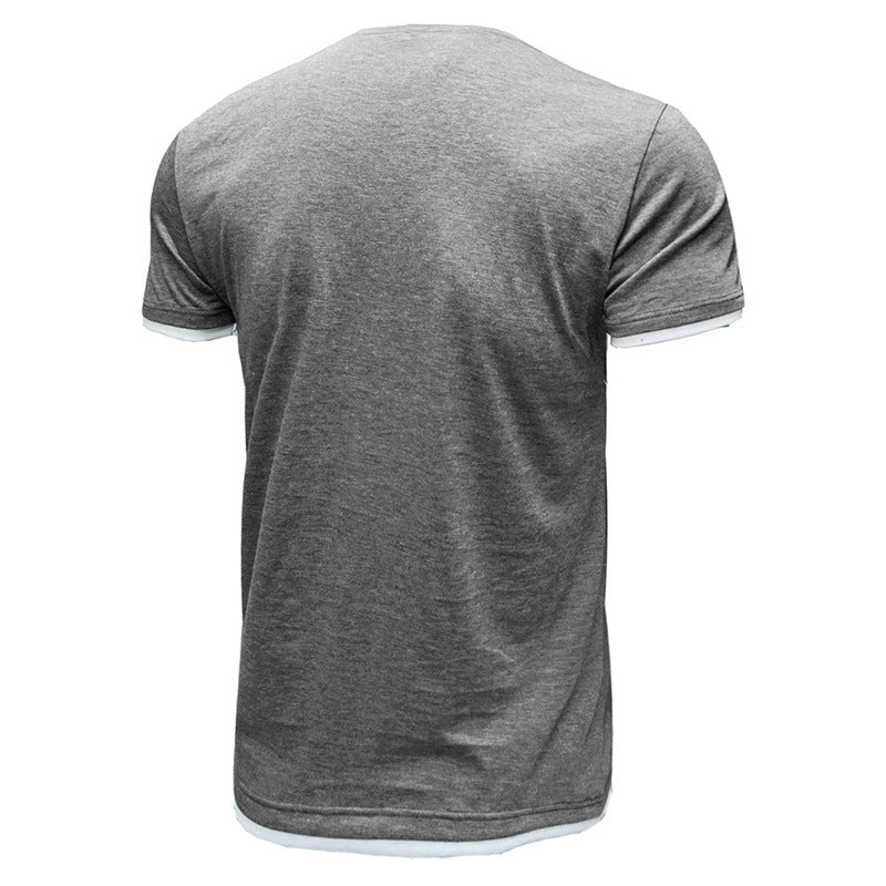 Herren Basic T-Shirt mit kontrastierenden Ärmeln Aliams