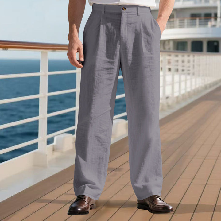 Herren elegante und bequeme Leinenhose Aliams