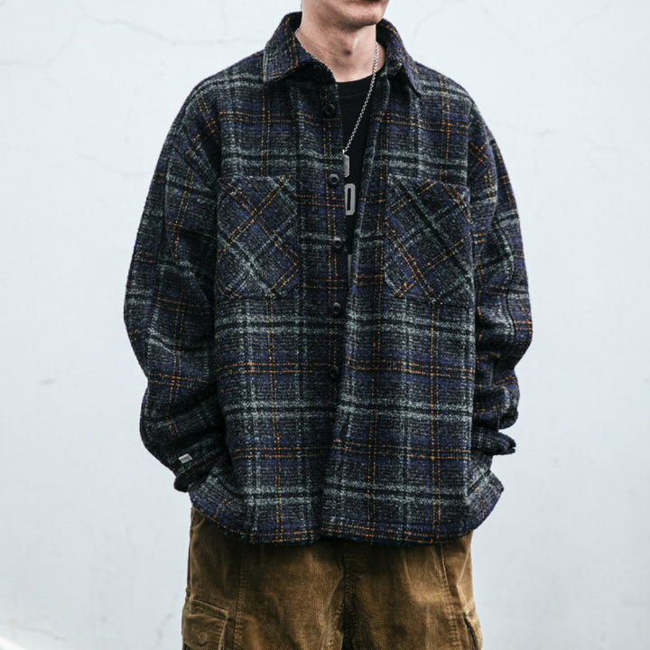 Herren Baumwoll-Flanellhemd mit praktischen Brusttaschen und modernem Karomuster Aliams