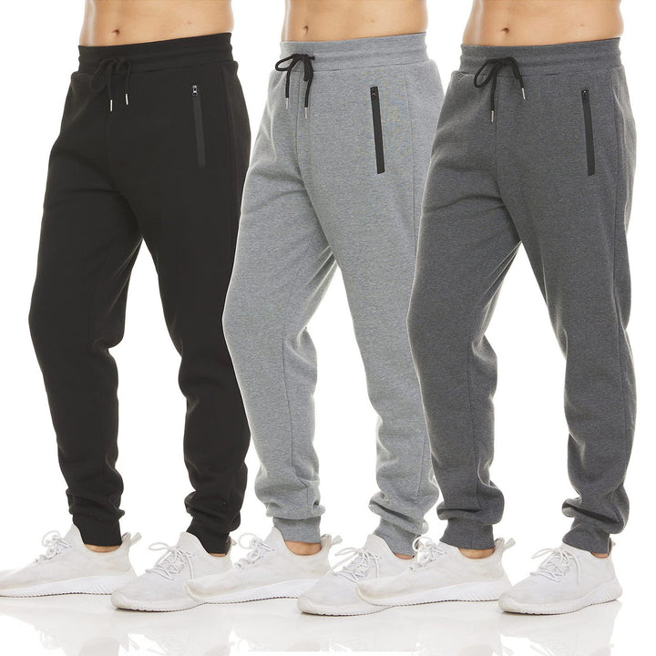 Herren bequeme Sport-Jogginghose mit seitlichen Reißverschlusstaschen Aliams