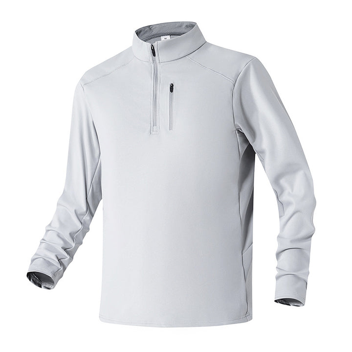Herren Funktionspullover mit halbem Reißverschluss und atmungsaktivem Material Aliams