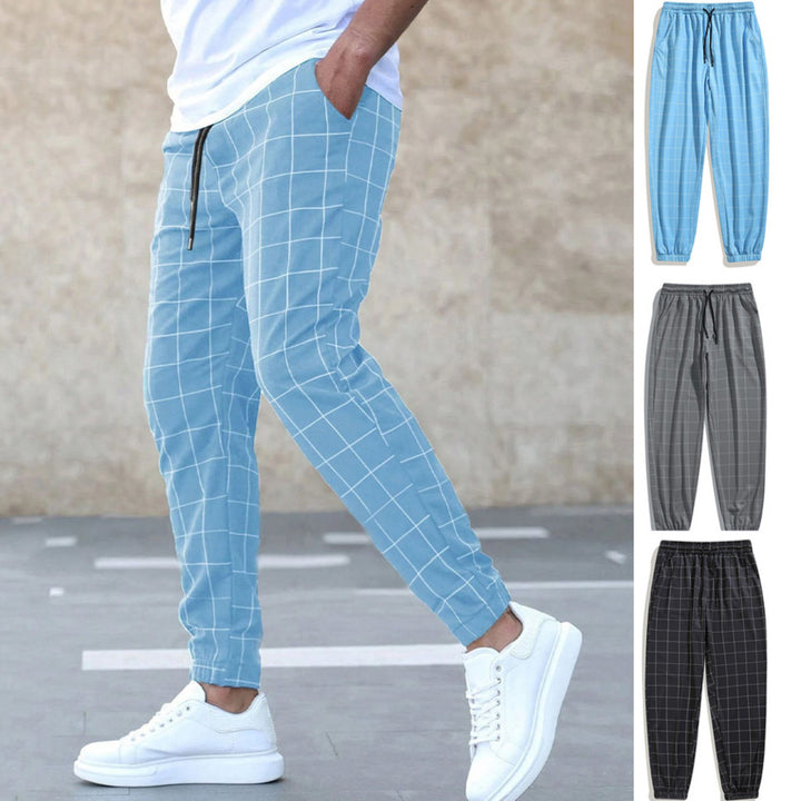 Herren sportliche Freizeithosen mit modischem Karomuster Aliams