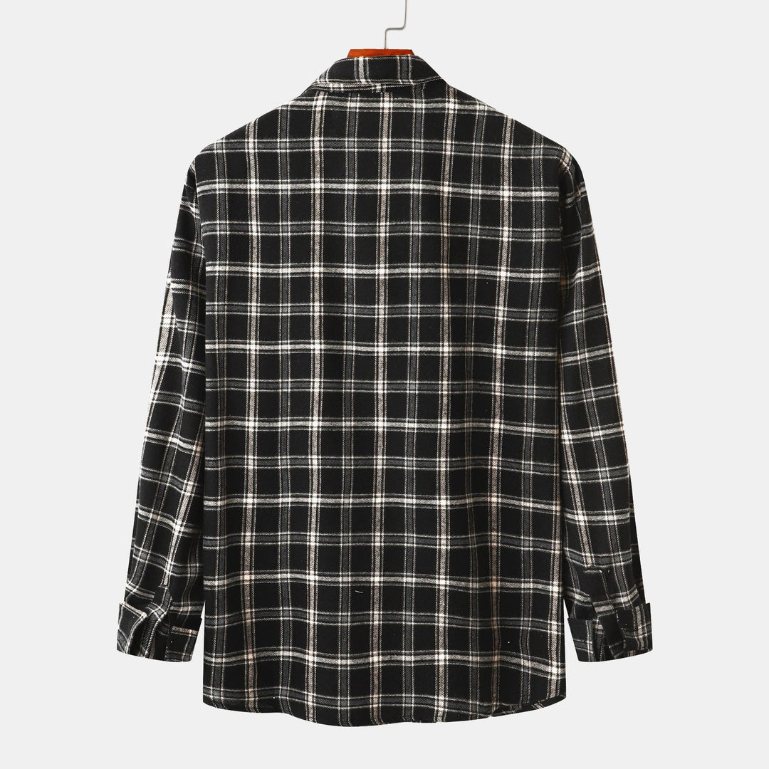 Herren Flanellhemd mit klassischem Karomuster und praktischer Brusttasche Aliams