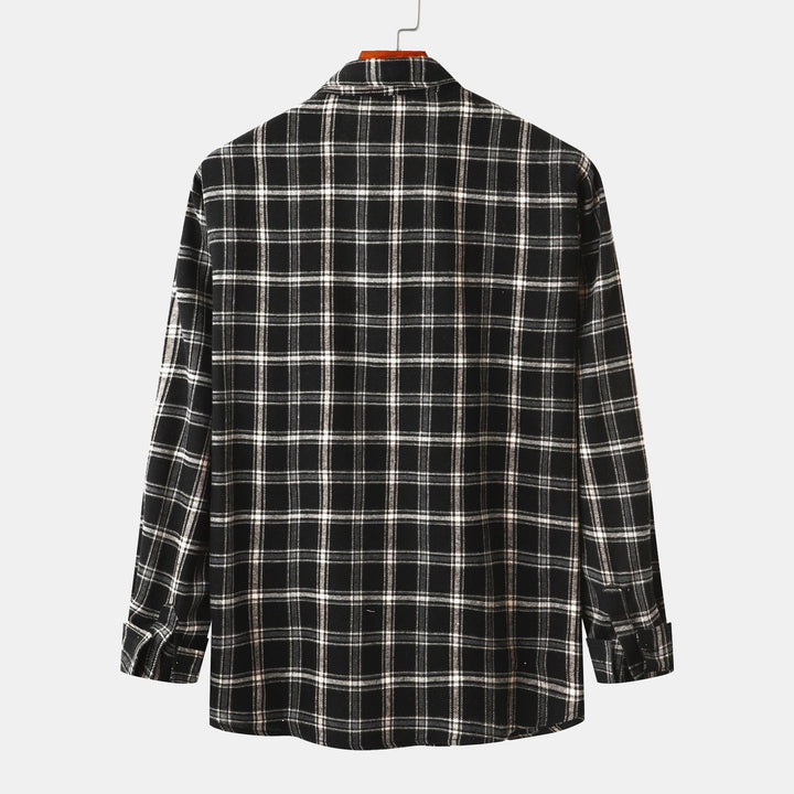 Herren Flanellhemd mit klassischem Karomuster und praktischer Brusttasche Aliams