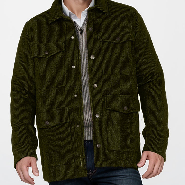 Herren robuste Baumwolljacke im lässigen Design mit aufgesetzten Taschen Aliams