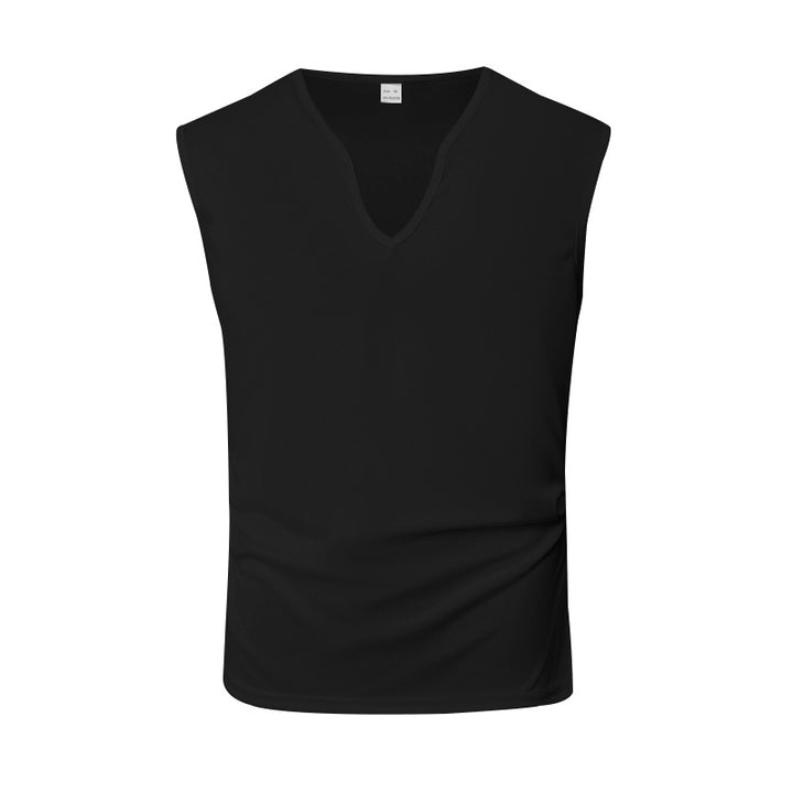 Herren ärmelloses V-Ausschnitt-Tanktop aus atmungsaktivem Stretchmaterial Aliams