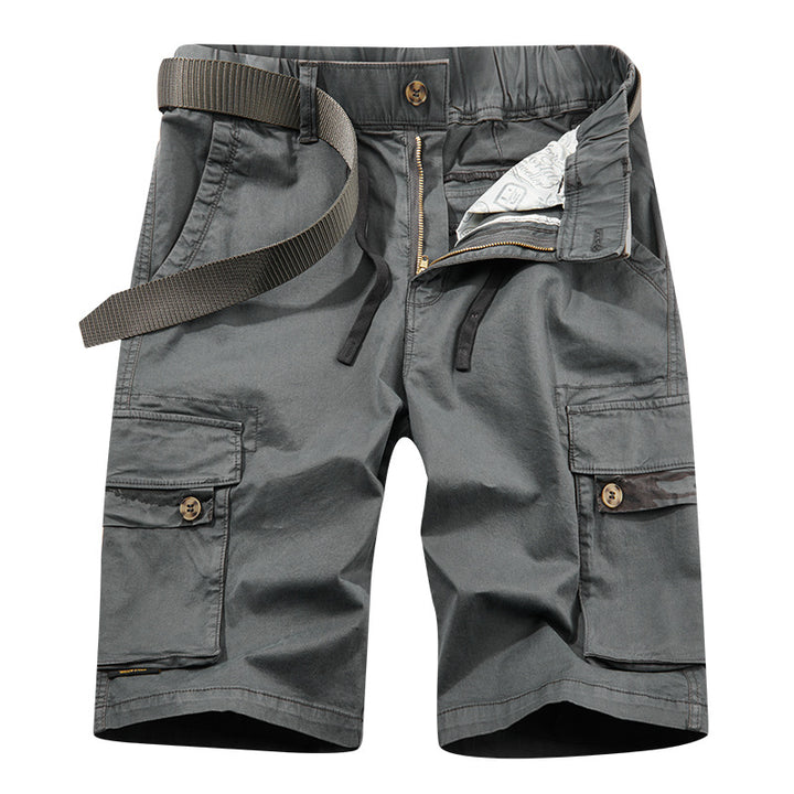 Herren robuste Cargoshorts mit elastischem Bund und multifunktionalen Taschen Aliams