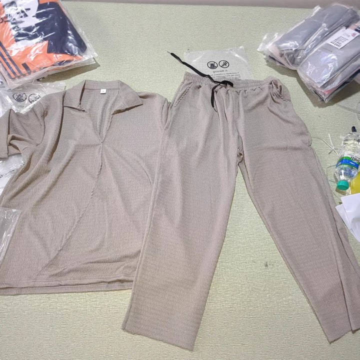 Herren Texturiertes Entspanntes Lounge-Set Aliams