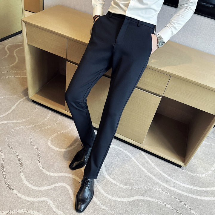 Herren elegante Anzughose aus leichtemStretchmaterial mit seitlichen Taschen Aliams