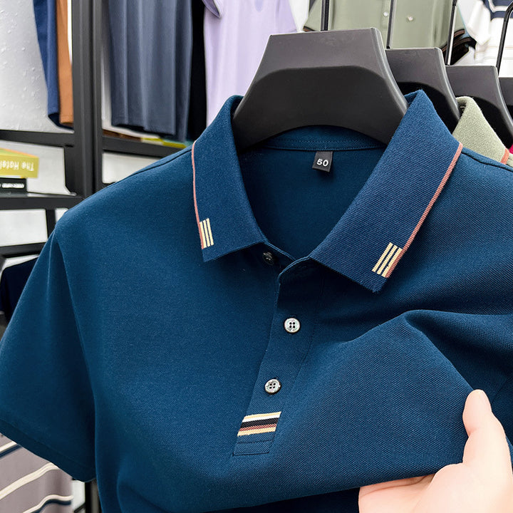 Herren Poloshirt mit strukturierter Piqué-Oberfläche und eleganten Kontrastdetails Aliams