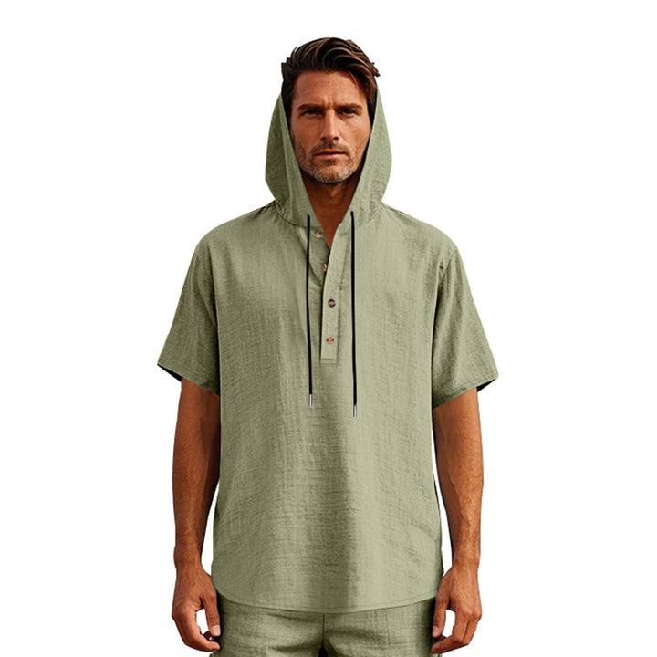 Herren Urbaner Kapuzenshirt mit Knopfleiste und atmungsaktivem Stoff Aliams