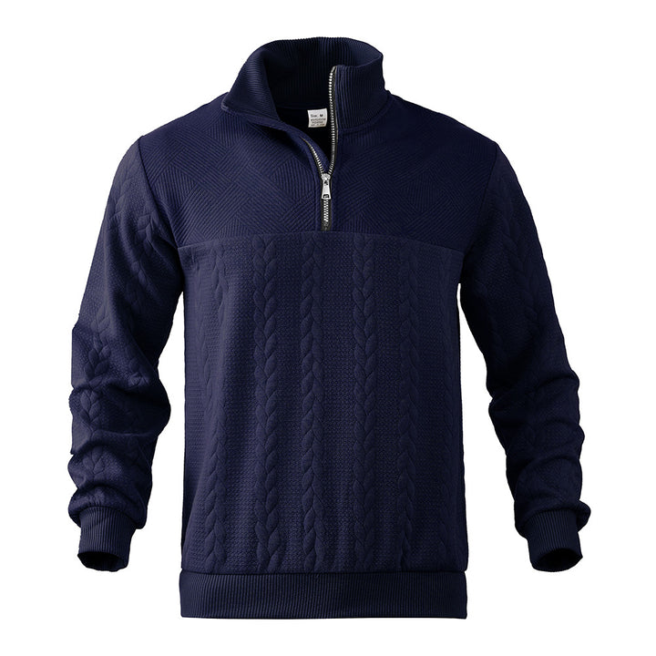 Herren Fleece-Pullover mit hohem Kragen und modischem Zipper Aliams