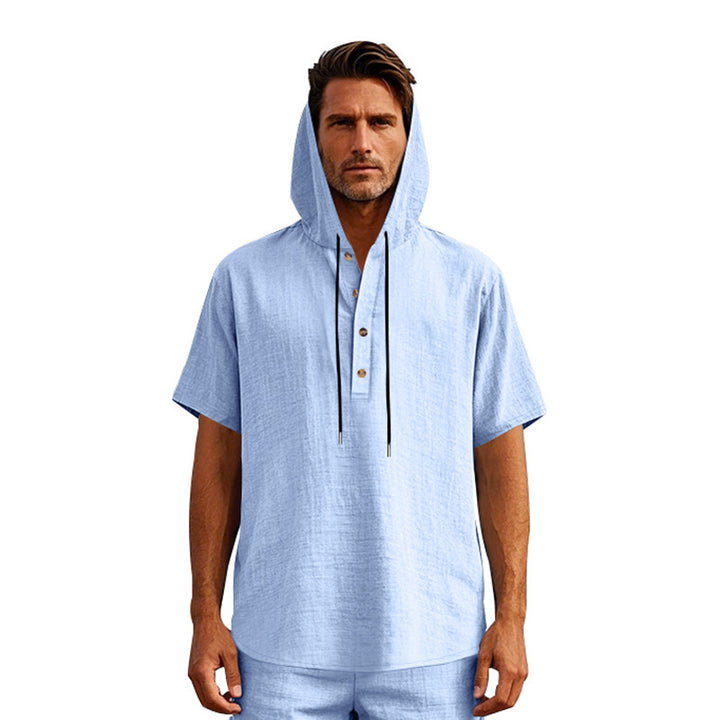 Herren Urbaner Kapuzenshirt mit Knopfleiste und atmungsaktivem Stoff Aliams