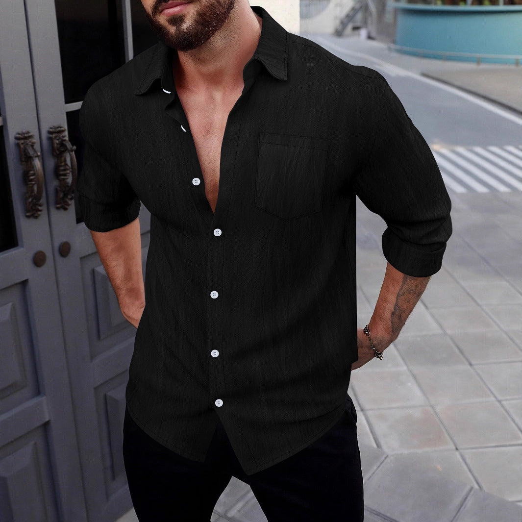 Herren elegante Bluse mit strukturiertem Design Aliams